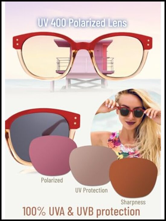 Polarized Sunglasses UV400 Protection Retro Square Women Sunglasses Flex Hinge main image 4